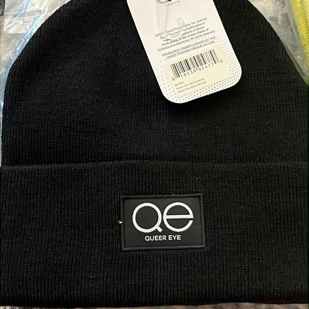 QE Queer Eye Woven sold black Beanie brand new in package unisex one size